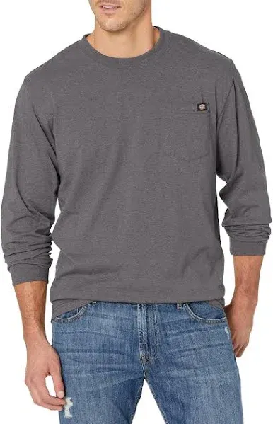 Dickies Men's Long Sleeve Heathered Heavyweight Pocket Tee