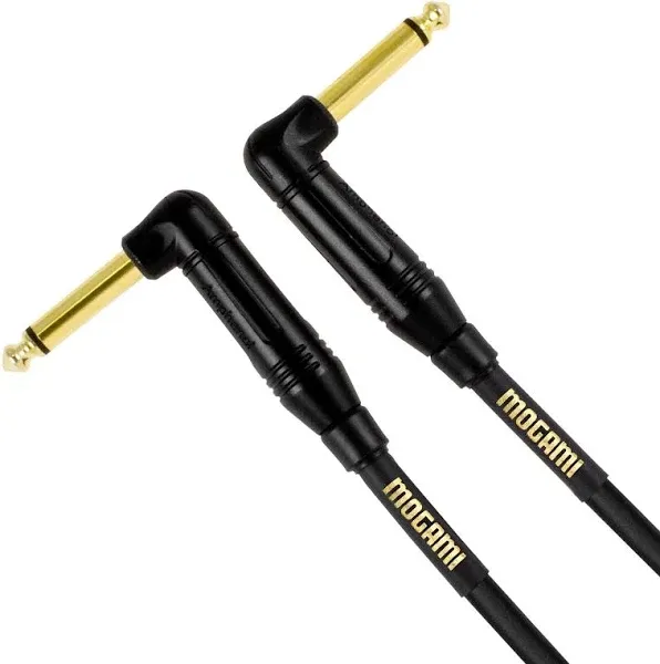 Mogami Gold Instrument 02RR 1/4" TS Right-Angle to Right-Angle Patch Cable - 2' | Reverb