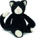 Jellycat Cat Kitten Bashful Black White Tuxedo Plush Stuffed Animal 12&#034;