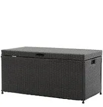 Jeco Storage Deck Box 110 Gal. Capacity Furniture Outdoor Bohemian Resin Black