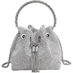 UMREN Rhinestone Hobo Bags for Women Chic Evening Handbag Sparkly Crystal Cluth Purse for Party Club Wedding