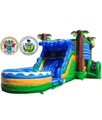 JumpOrange Jaguar Commercial Grade Bounce House Water Slide with Pool