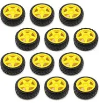 T Tulead Toy Tire Wheels Plastic Wheels Robot Parts 2.6-Inch Diameter Gear Wh...