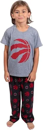 Ultra Game NBA Boys 2 Piece Tee Shirt & Lounge Pants Pajama Set (Sizes 4-20)