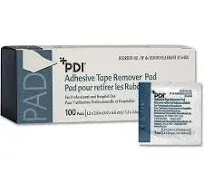 PDI Healthcare B16400 Adhesive Tape Remover Pad, 1.2" Width, 2.6" Length, Pack of 100