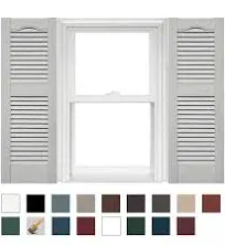 Open Louver Vinyl Shutters (1 Pair) - 14.5 x 64 002 Black