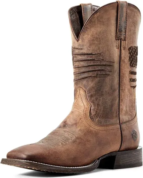 "Men's Weathered Tan Circuit Patriot Western Boots"