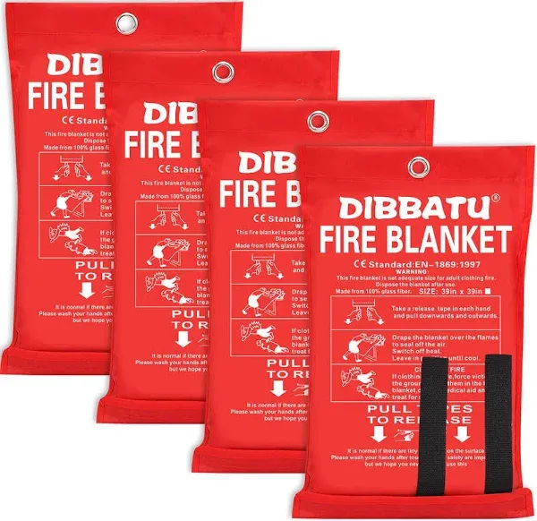  Fire Blanket for Home and Kitchen, Fire Blankets Emergency for 2 Pack-red