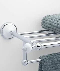 Signature Hardware 413146 Adelaide 21-3/8" Solid Brass and Porcelain Towel Rack