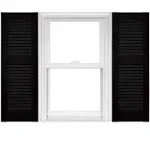 Mid America Open Louver Vinyl Shutters (1 Pair) - 14.5 x 60 002 Black