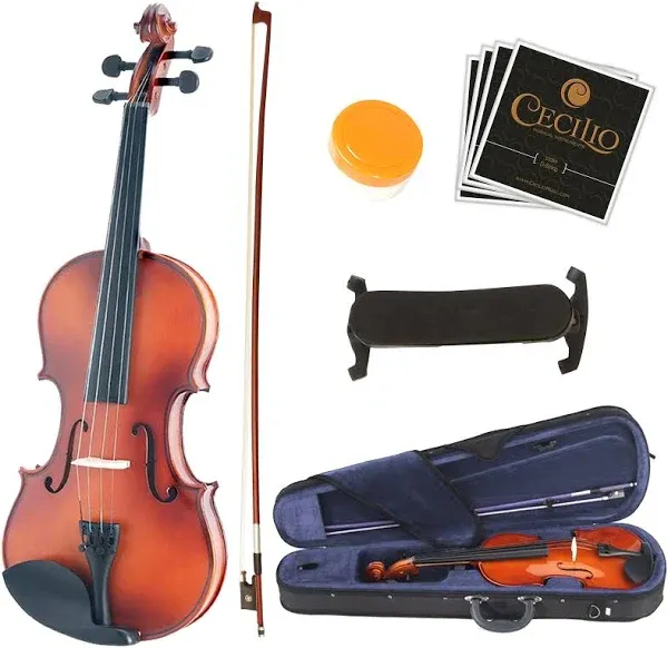 Mendini By Cecilio 4/4 MV300 Violin Bundle In Case