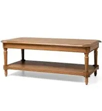 Maven Lane Pullman Traditional Rectangular Wood Coffee Table, Antiqued Natural Finish