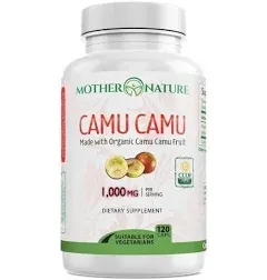 Camu Camu Berry Capsules. 100% Organic, High Vit C. For Immune System, 120 ct