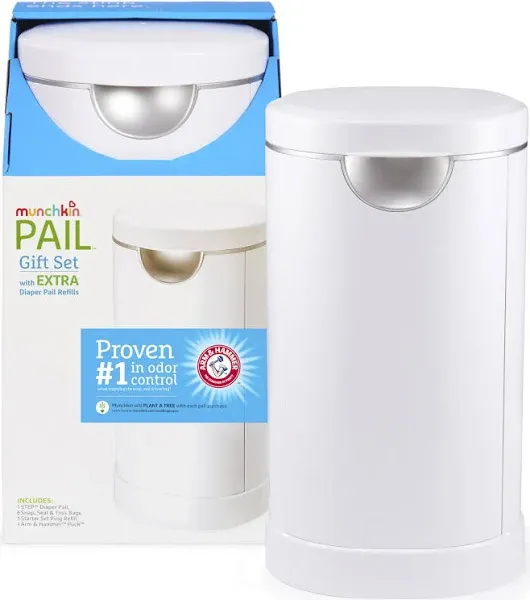 Munchkin Diaper Pail Baby Registry Starter Set Diaper Pails Refills Skip images