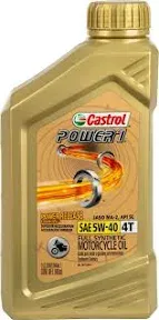 Castrol Power1 4T 5W-40 Full Synthetic Motorcycle Oil, 1 Quart, Pack of 6