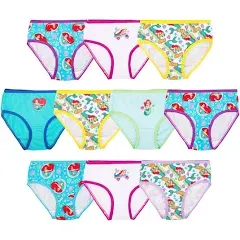 Disney Girls' Princess Ariel from The Little Mermaid 100% Combed Cotton Underwear Panties Sizes 2/3t, 4t, 4, 6 and 8