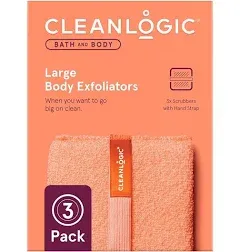 Cleanlogic Bath and Body Exfoliating Body Scrubber, Large Exfoliator Tool for Sm