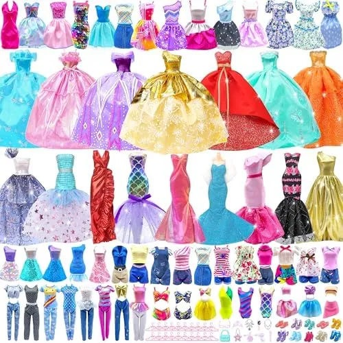 Style Shine 50 Pack Doll Clothes and Accessories