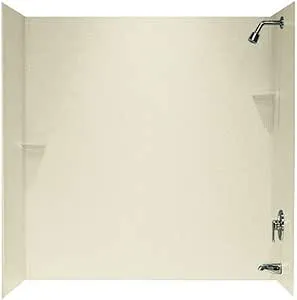 Swanstone SS00603.037 Solid Surface Glue-Up 3-Panel Bathtub Wall Kit, 30-in L X 60-in H X 60-in H, Bone