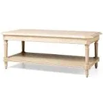 Maven Lane Pullman Traditional Rectangular Wooden Coffee Table, Antiqued White