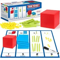 &#034;Base Ten Blocks Math Set - 131 Pcs, Place Value Manipulatives for Kids&#034;