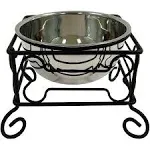 YML Wrought Iron Stand with Single Stainless Steel Feeder Bowl