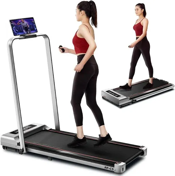 RHYTHM FUN Foldable Treadmill, 300 lb Capacity Walking Pad 2.5HP Treadmill Un...