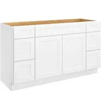 ROOMTEC Assembled Bathroom Vanity Double Drawer Base Cabinet with Soft-Close Door & 6 Drawers