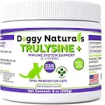 Trulysine Plus L-Lysine for Cats Immune Support Oral Powder 8oz/226g - Cats & Kittens of All Age, Sneezing, Runny Nose Squinting, Watery Eyes Chicken Liver Flavor (U.S.A)(226 Grams (900mg / Scoop))