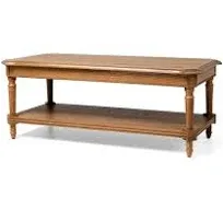 Maven Lane Pullman Traditional Wood Coffee Table, Antiqued Natural Finish (Used)