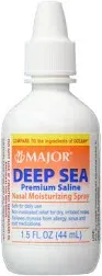 MAJOR Deep Sea Premium Saline - Nasal Moisturizing Spray for Dryness and Irritation Relief - Sodium Chloride 0.65% - 1.5 Fl. Oz