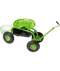 Gardener's Supply Company Deluxe Tractor Scoot with Bucket Basket