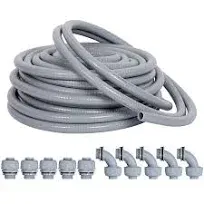 Liquid-Tight Conduit 3/4 50ft, Electrical Conduit w/UL Certification, Flexibl...