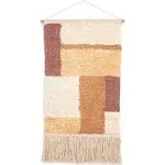 Crane Baby Safari Nursery Décor, Dyed Cotton Wall Hanging for Boys and Girls, Orange and Cream, 14" x 21"