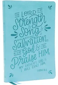 NKJV, Thinline Bible, Verse Art Cover Collection, Leathersoft, Teal, Red .. NEW