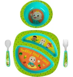 The First Years CoComelon Dinnerware Set - Toddler Plates and Utensils- 4 Count