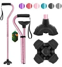 Adjustable Walking Cane with Cushioned Handle for Men Women Seniors Mobility Aid