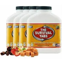 Survival Tabs - 60 day Survival Food Supply - Gluten Free and Non-GMO 25 Years Shelf Life (4 x 180 tabs/Bottle - Chocolate)