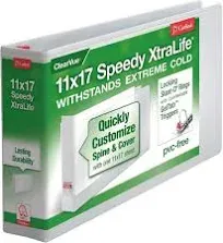 Cardinal 11 x 17 Speedy XtraLife Non-Stick Locking Slant-D Ring Binder, 3" Cap, White