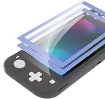 eXtremeRate 2 Pack Light Violet Border Transparent HD Saver Protector Film, Tempered Glass Screen Protector for Nintendo Switch Lite [Anti-Scratch, Anti-Fingerprint, Shatterproof, Bubble-Free] - HL715