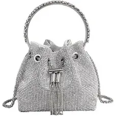 UMREN Rhinestone Hobo Bags for Women Chic Evening Handbag Sparkly Crystal Cluth Purse for Party Club Wedding