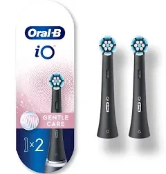 Gentle Care Replacement Heads, Electric Toothbrush Brush Heads, Black, 2 Count