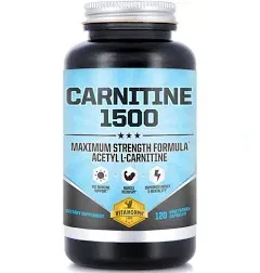 Carnitine 1500 Acetyl L-Carnitine Energy, Muscle, Fat Burn Supplement 120 Count