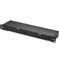 Equalizer,HUIOP 1U Equalizer, EQ-215 Dual Channel 15-Band Equalizer 1U Rack Mount 2-channel Stereo Graphic Equalizer