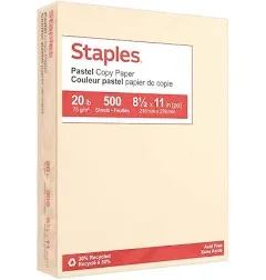 Staples Pastel Color Copy Paper, 8.5 In x 11 In, Grey (500 ct)