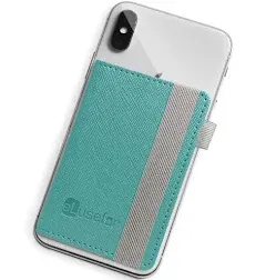 Stick-On Phone Wallet for Back of iPhone or Android Case | 6 Sleeve Credit Card Holder - Pocket for Cards, Money & ID - Built-in Stand - Waterproof Material - Travel, Work & Life-Proof - DimGrey