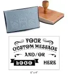 6&quot; x 4&quot; Extra Large Custom Rocker Mount Wood Hand Rubber Stamp with Wooden Handle