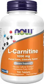 Now Supplements L-Carnitine 1000mg - 150 Tablets Value Size, Supports Lean Muscle Growth, Carnipure, Non-GMO, Kosher, Ideal for Vegans, Athletes, and Energy Support