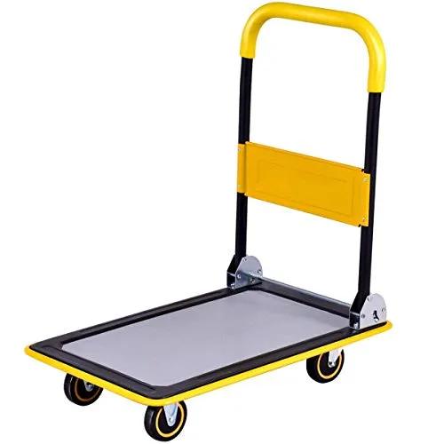 Costway 330lbs Folding Platform Cart Dolly Push Hand Truck Moving Warehouse Foldable