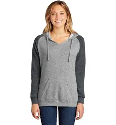 District Women's DT296 Lightweight Fleece Raglan Hoodie